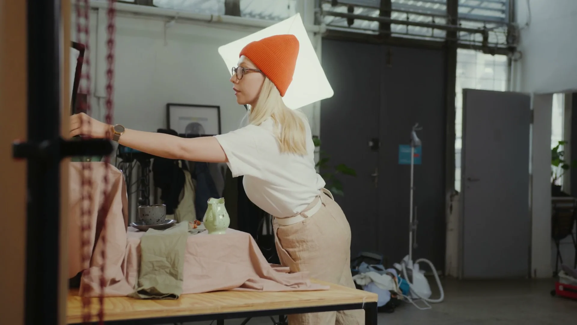 Product styling, photography and retouching workflow illustrated with stock footage