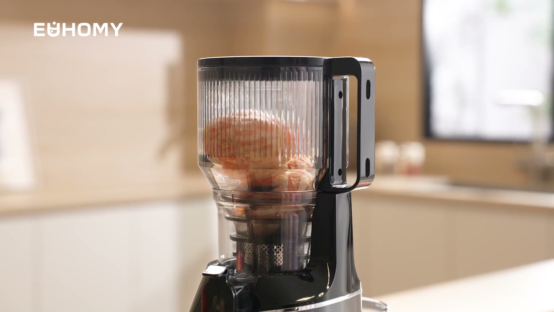 Fruit in a countertop juicer hopper